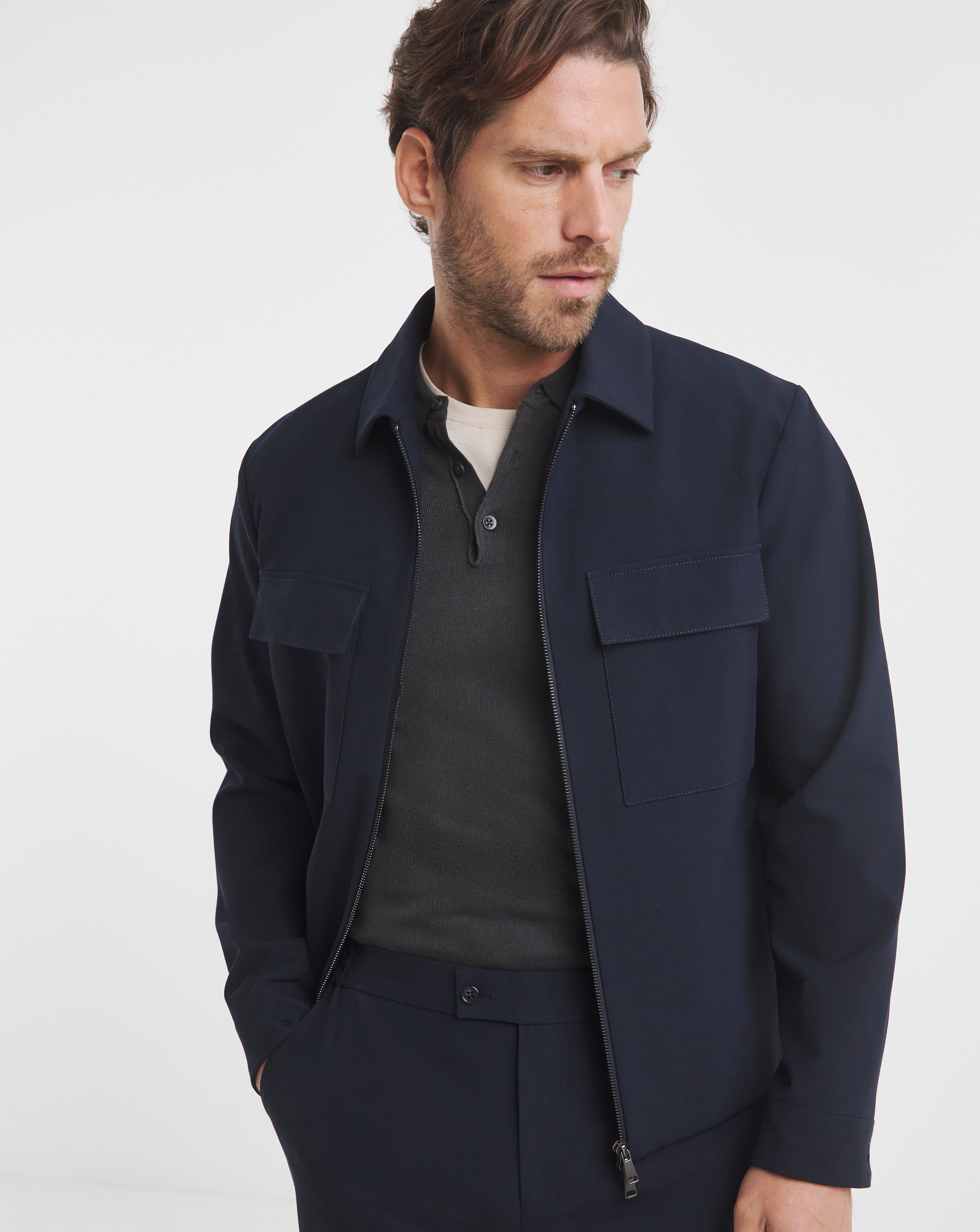 Tailored Zip Through Harrington Jacket