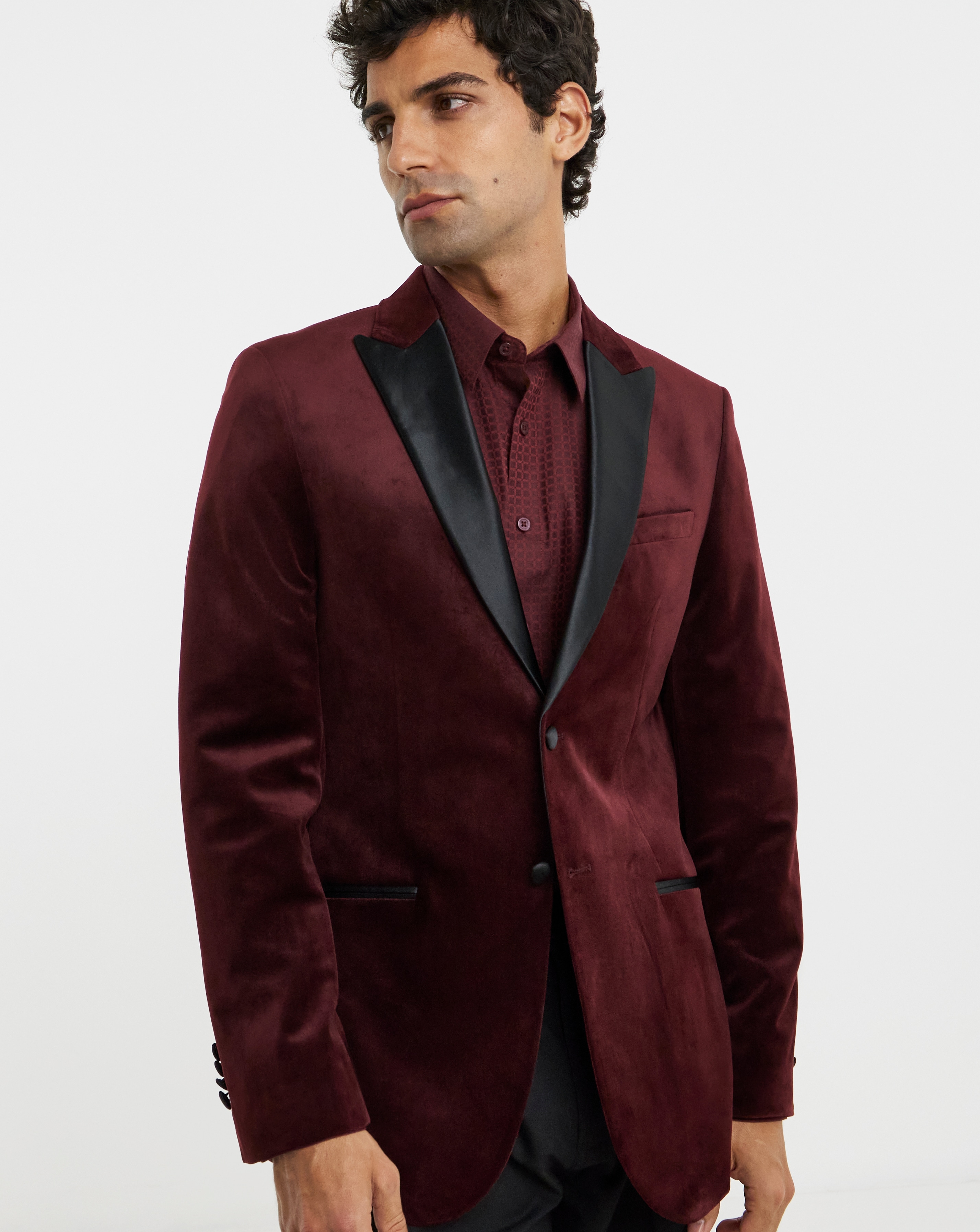 Velvet Satin Lapel Blazer