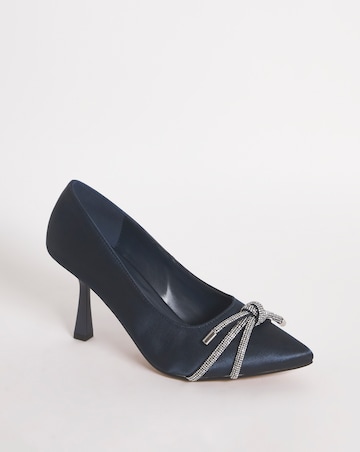 Kara Diamante Knot Heeled Shoes - Wide Fit (E)