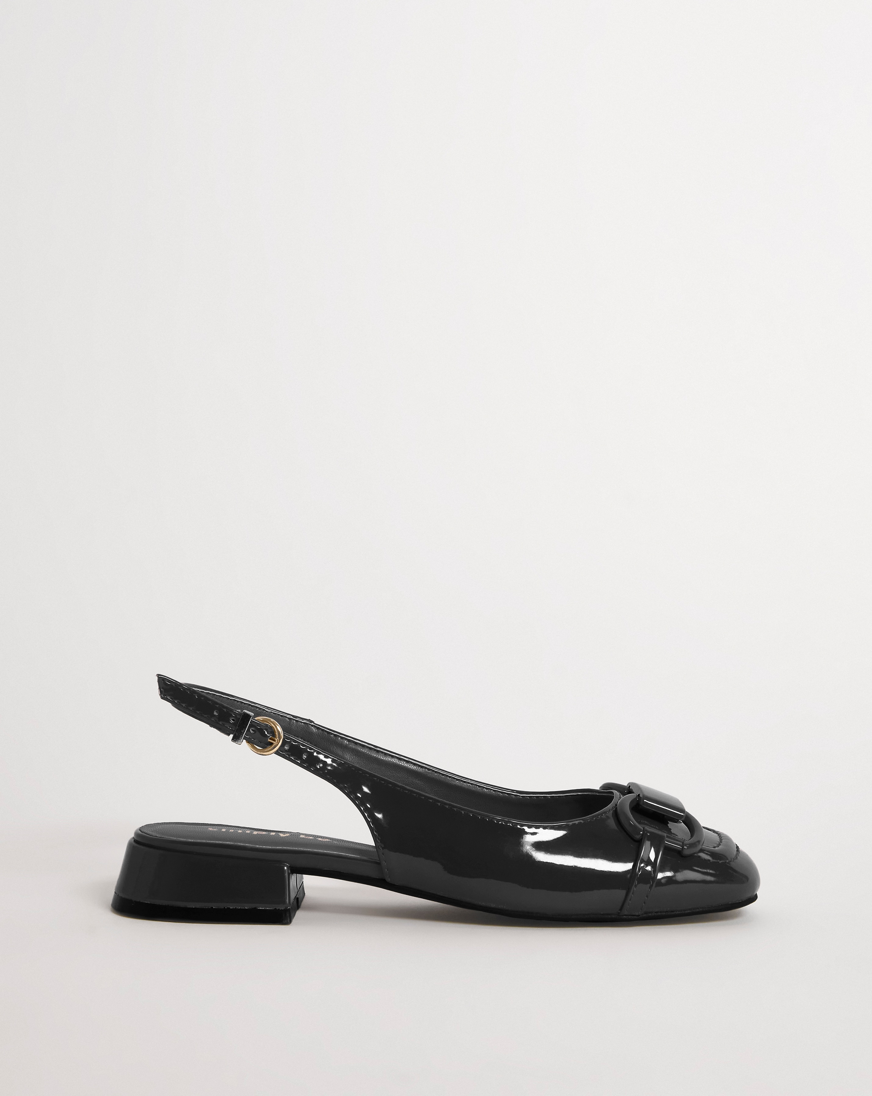 Snaffle Trim Slingback Shoes Wide Fit