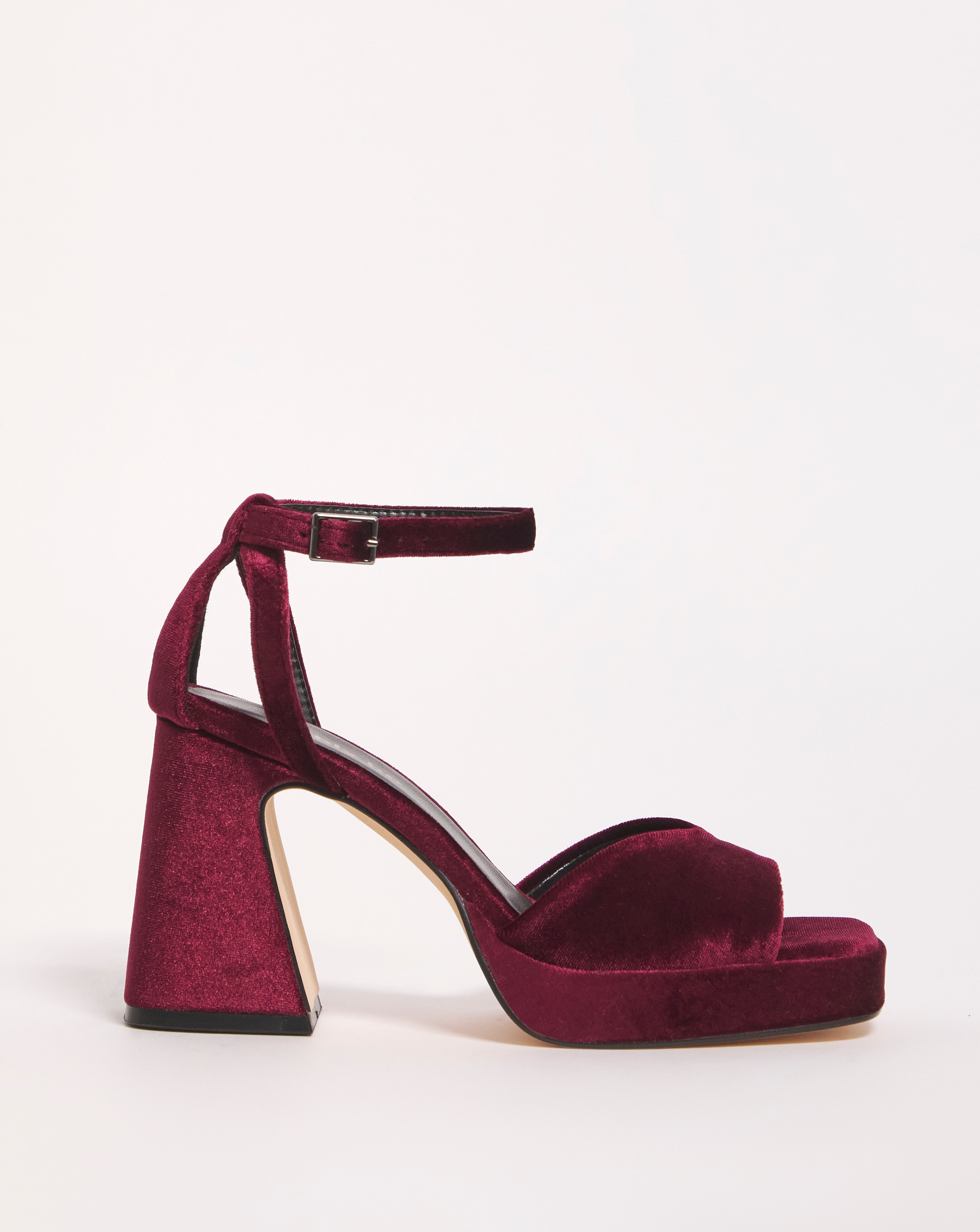 Platform Flare Heeled Sandals Ex Wide