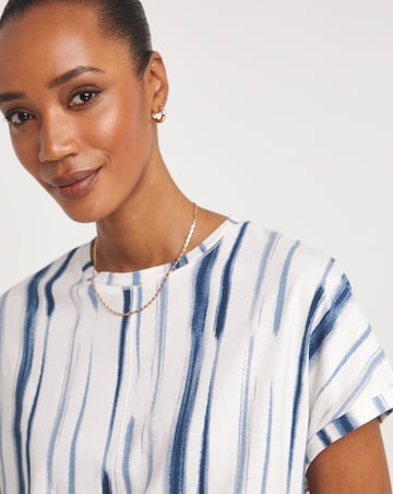 Multi Relaxed Short Sleeve Longline Top