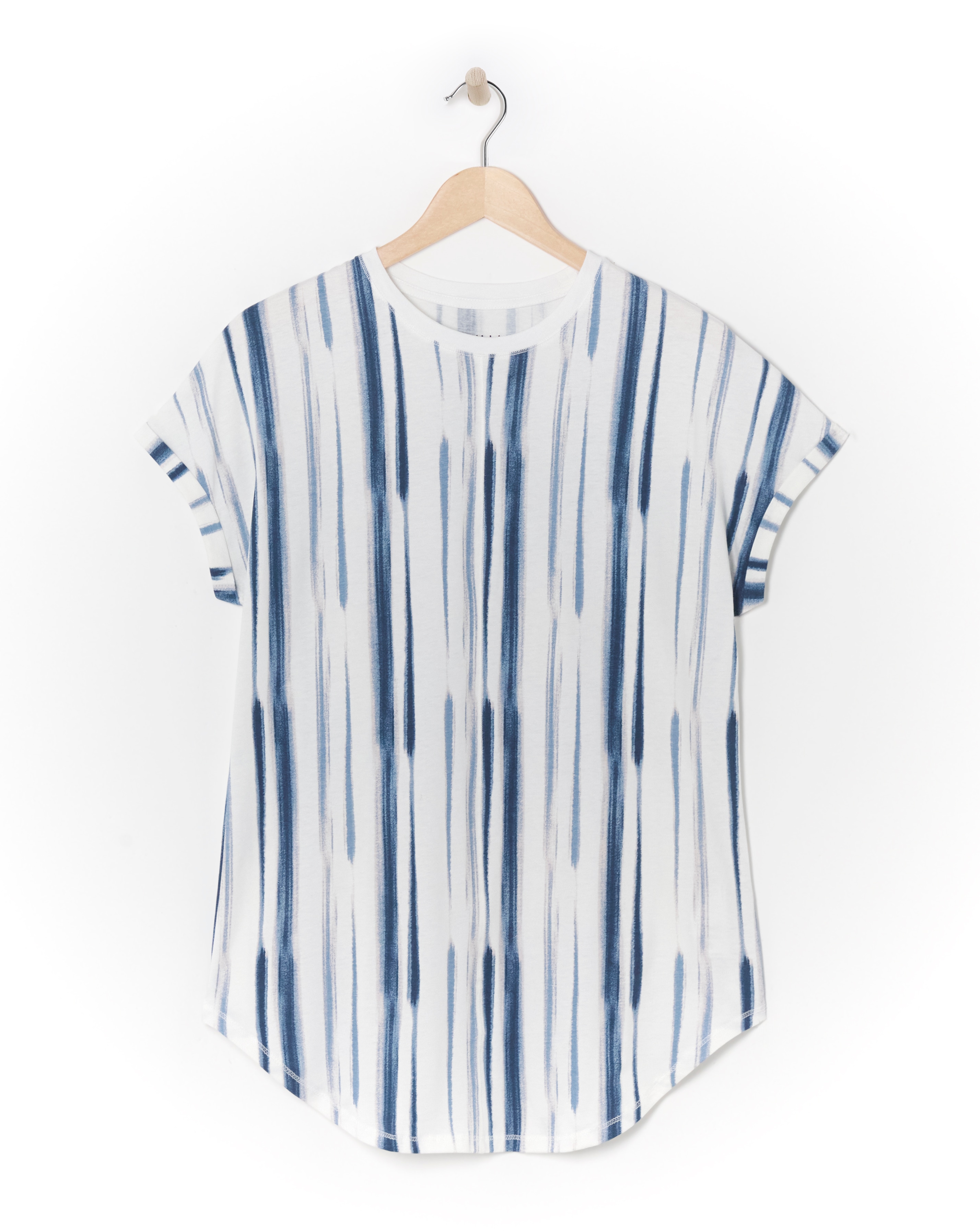Multi Relaxed Short Sleeve Longline Top