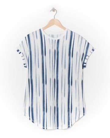 Multi Relaxed Short Sleeve Longline Top