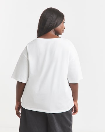 Simply Be White Scoop Neck Pure Cotton T-Shirt