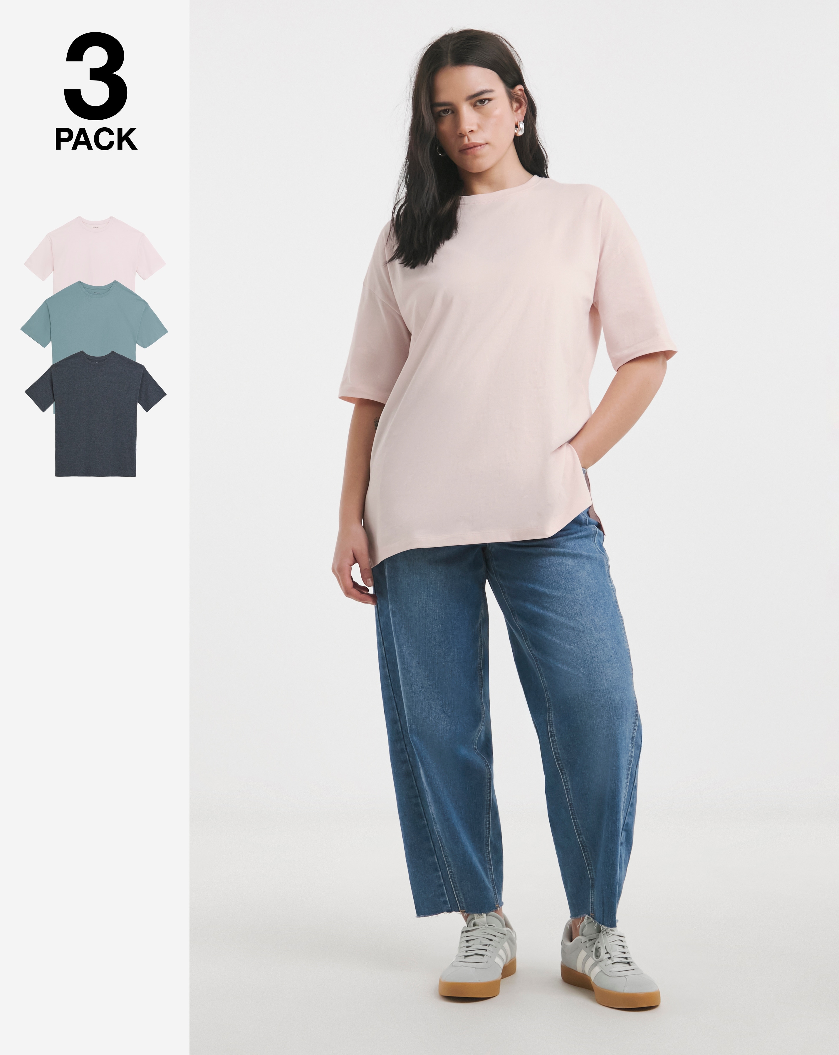 Simply Be 3 Pack Boyfriend Tees