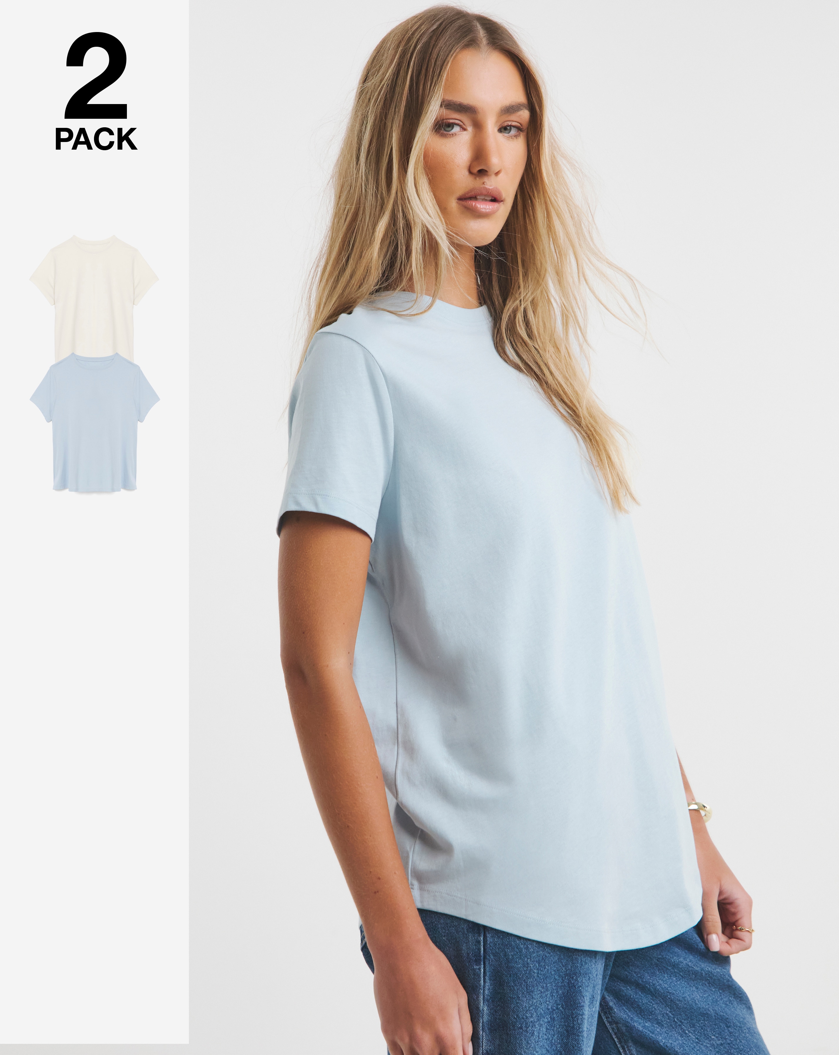 SBE Pack 2 Curved Hem Longline T-shirts