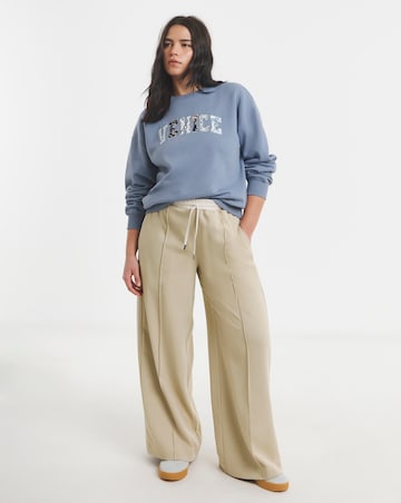 Simply Be Blue Venice Embroidered Graphic Sweatshirt