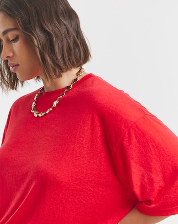 Simply Be Red Pure Cotton Slouchy T-Shirt