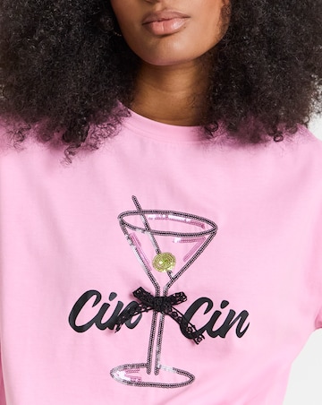 Simply Be Pink Dirty Martini Graphic T-Shirt