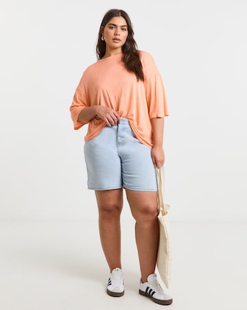 Simply Be Coral Slouchy Pure Cotton T-Shirt