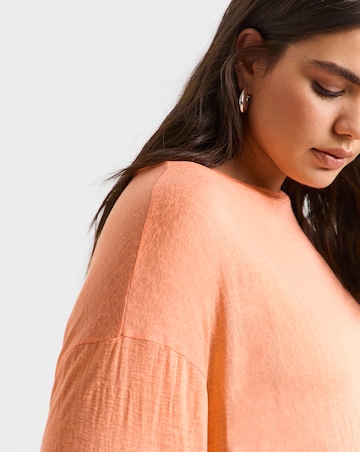 Simply Be Coral Slouchy Pure Cotton T-Shirt