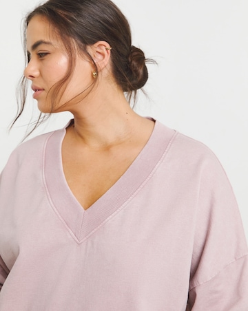 Simply Be Pink V Neck Sweatshirt