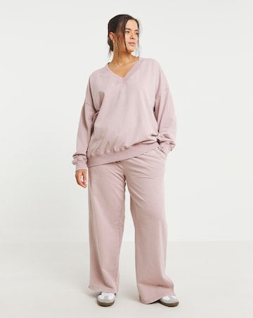 Simply Be Pink V Neck Sweatshirt