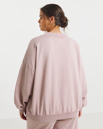 Simply Be Pink V Neck Sweatshirt