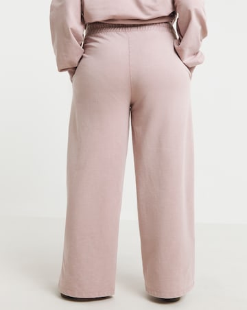 Simply Be Pink Deep Waistband Wide Leg Joggers