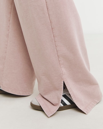 Simply Be Pink Deep Waistband Wide Leg Joggers