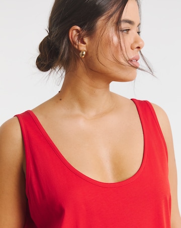 Simply Be Pink & Red 2 Pack Pure Cotton Slouchy Vest