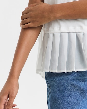 Simply Be White Woven Hem 2 in 1 T-Shirt