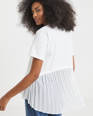 Simply Be White Woven Hem 2 in 1 T-Shirt