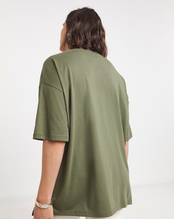 Simply Be Pink, White & Khaki 3 Pack Pure Cotton Boyfriend T-Shirts