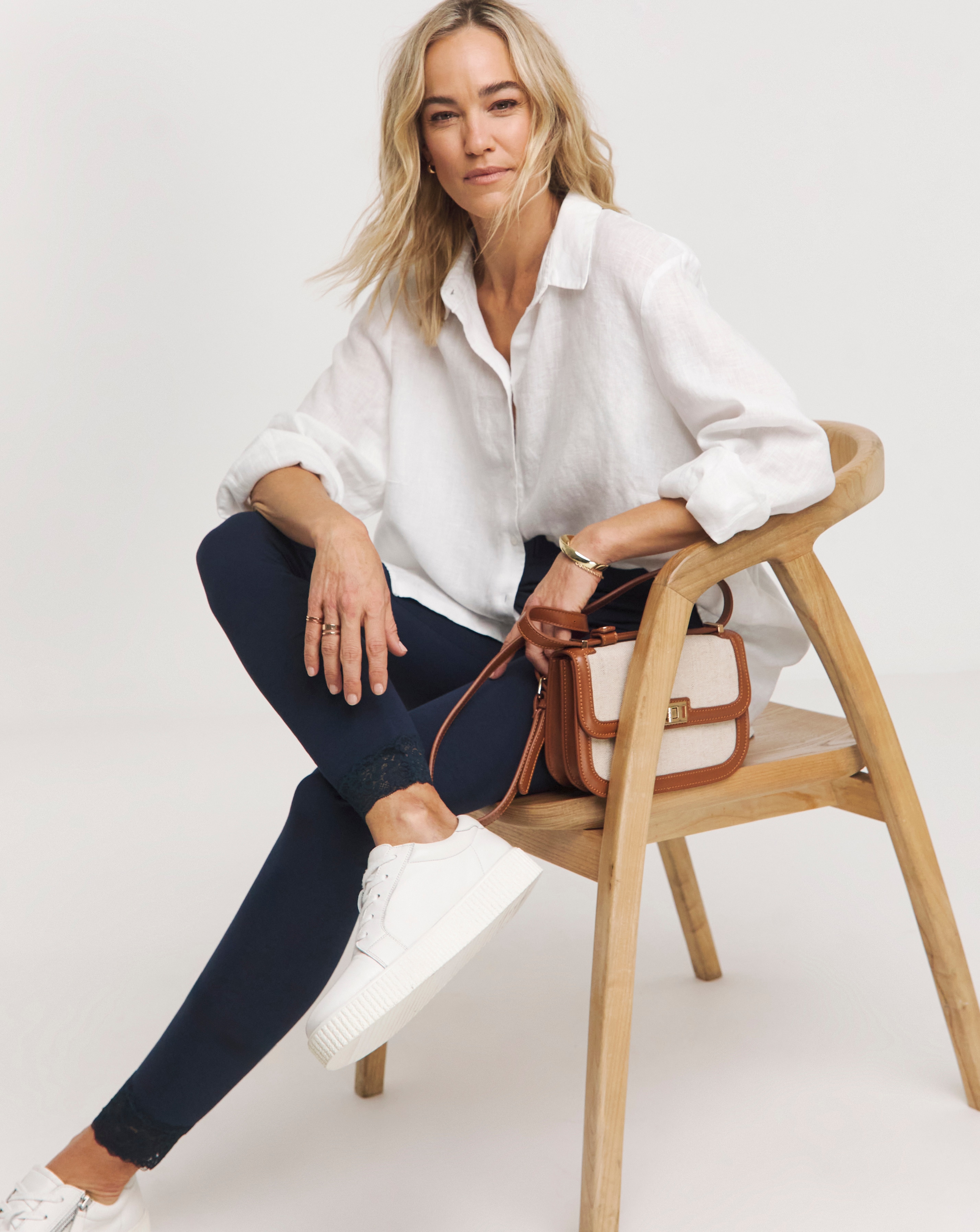 Joe Browns Navy Lace Hem Leggings