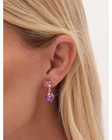 Jon Richard Radiance Collection Rose Gold Plated Pink Heart Drop Earrings