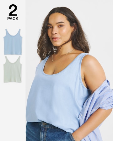 Sage & Blue 2 Pack Pure Cotton Slouchy Vests