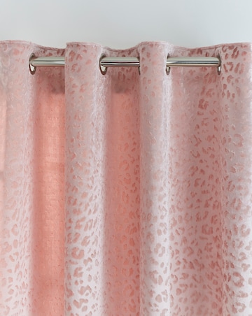 Embossed Leopard Print Velvet Eyelet Curtains