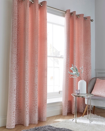 Embossed Leopard Print Velvet Eyelet Curtains