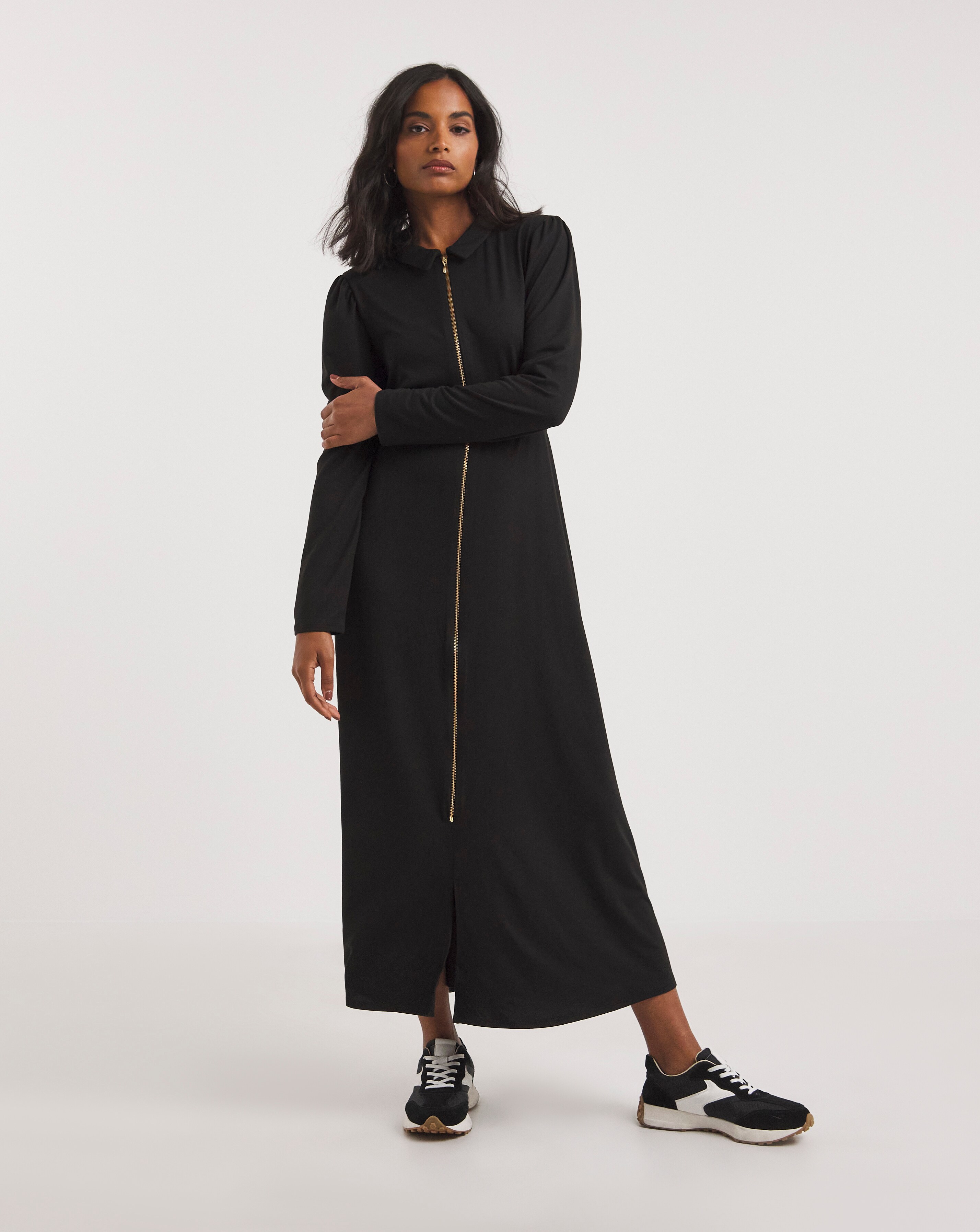 Soft Touch Jersey Zip Front Midi Dress Ambrose Wilson
