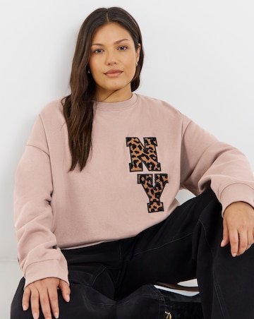 Simply Be Mocha NY Graphic Sweatshirt