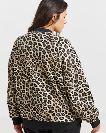 Leopard Print Zip Through Bomber