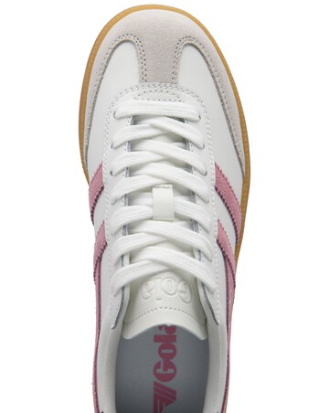 Gola Viper Leather Trainers - White/Candy/Deep Red/Gum