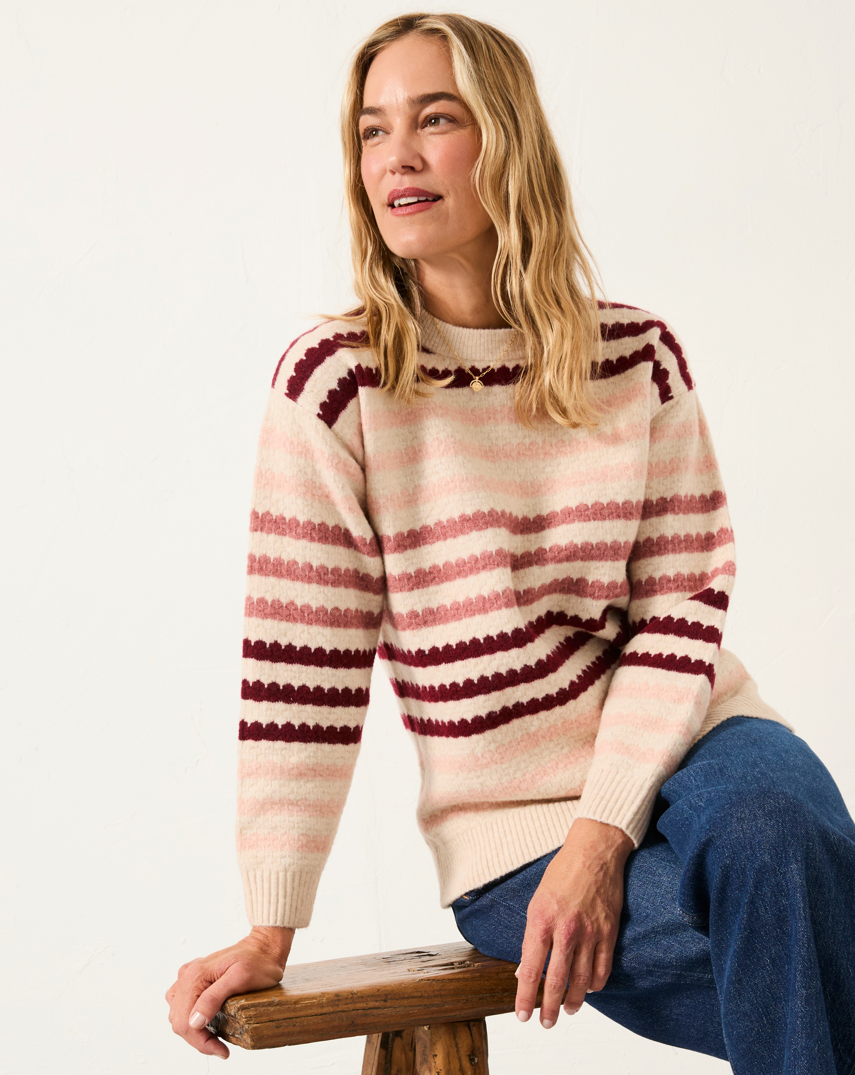 FatFace Solange Stripe Crew Jumper