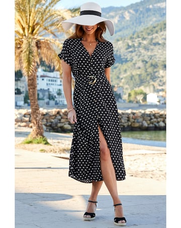 Sosandar Belted Spot Shirt Dress