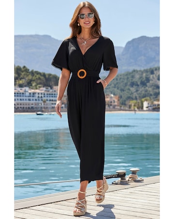 Sosandar Crinkle Angel Sleeve Jumpsuit