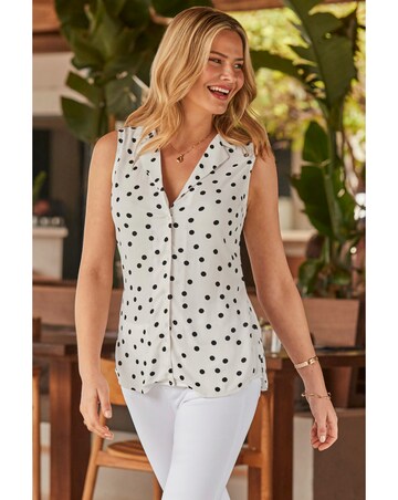 Sosandar Sleeveless Spot Shirt
