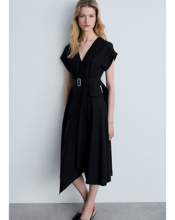Mango Asymmetrical Dress with Belt