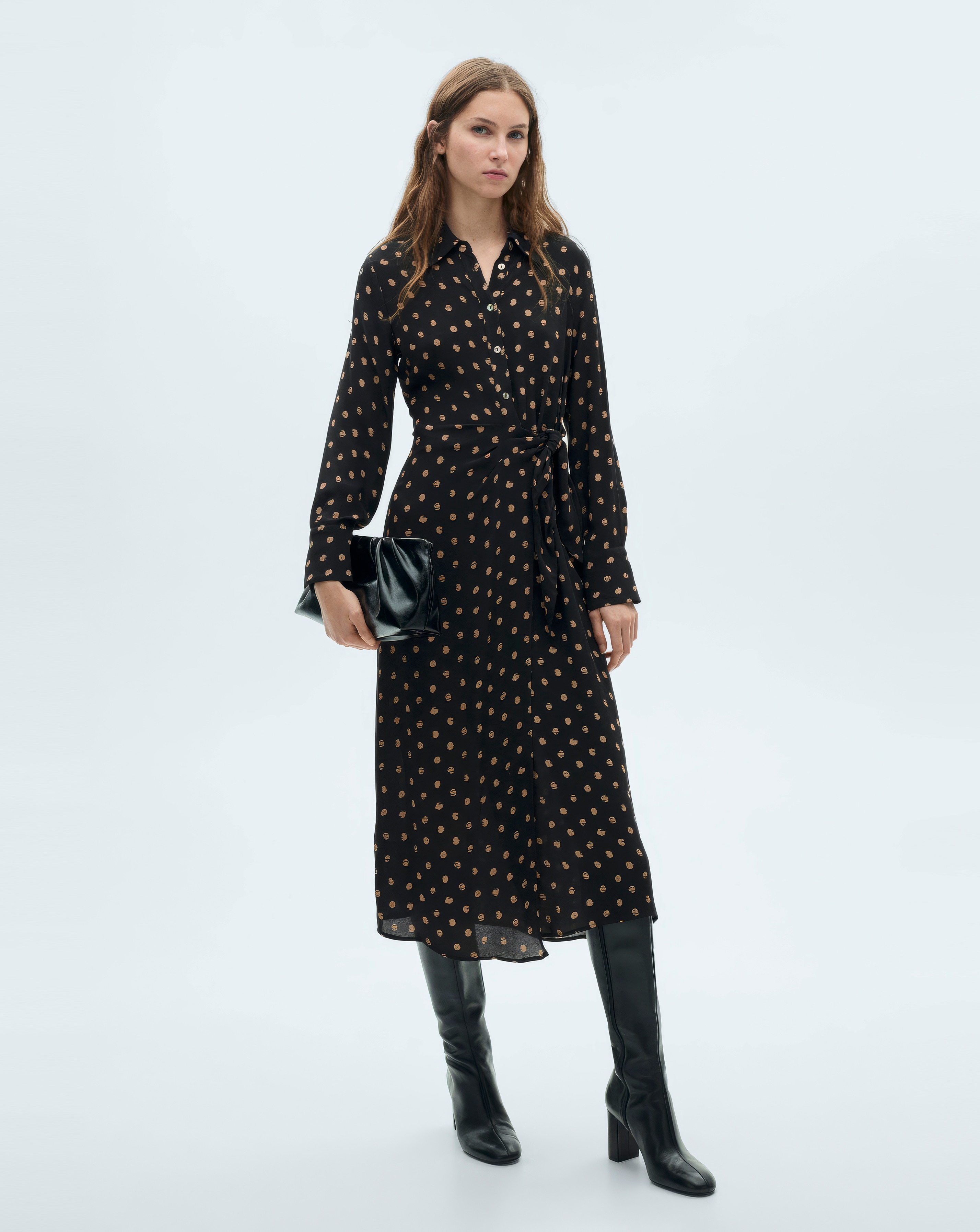 Mango Polka-dot shirt dress