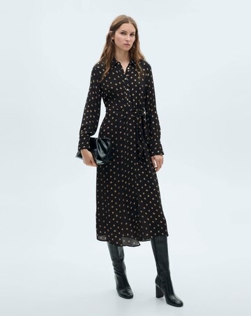 Mango Polka-dot shirt dress with Knot Detail
