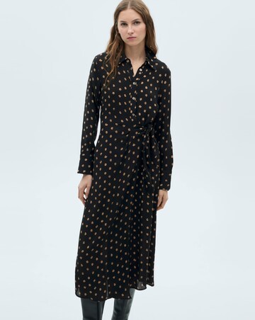 Mango Polka-dot shirt dress with Knot Detail