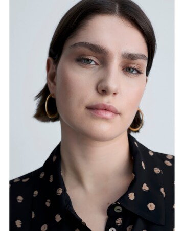 Mango Polka-dot shirt dress with Knot Detail