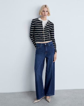 Mango Striped Knit Cardigan