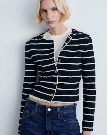 Mango Striped Knit Cardigan