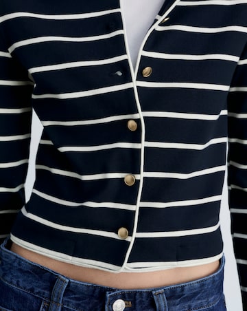 Mango Striped Knit Cardigan