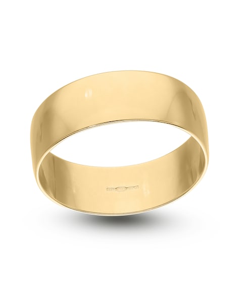 9ct D Shape 6MM Wedding Ring