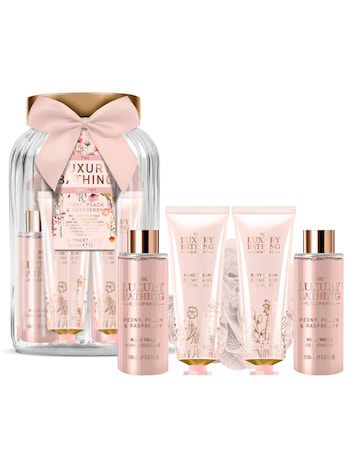 The Luxury Bathing Company Glass Jar Set - Peony, Peach & Raspberry
