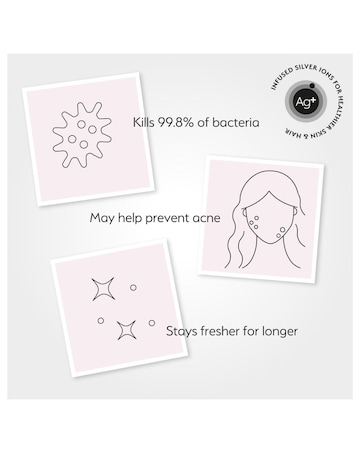 Silver Cloud Heart Print Satin Sleep Set Infused with Silver Ions