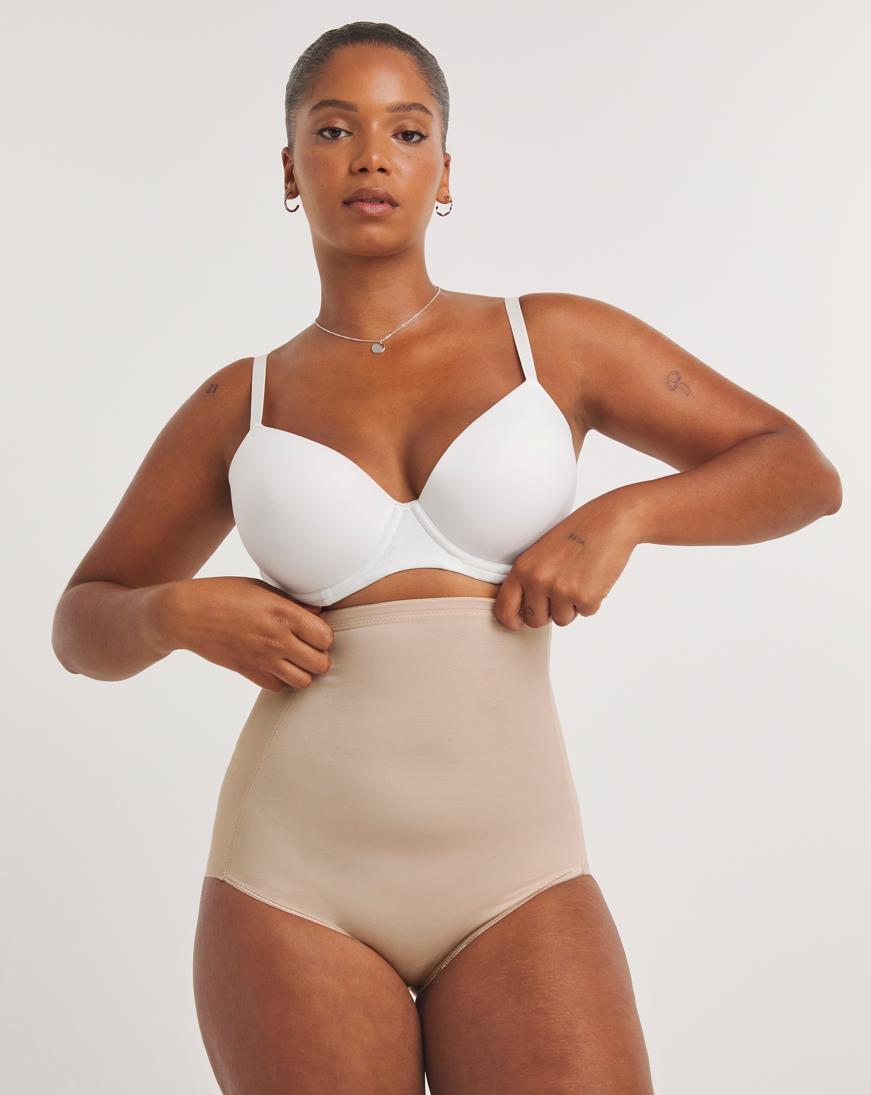 Naomi & Nicole Hi Waist Briefs Nude